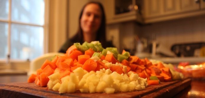 cut up veggies